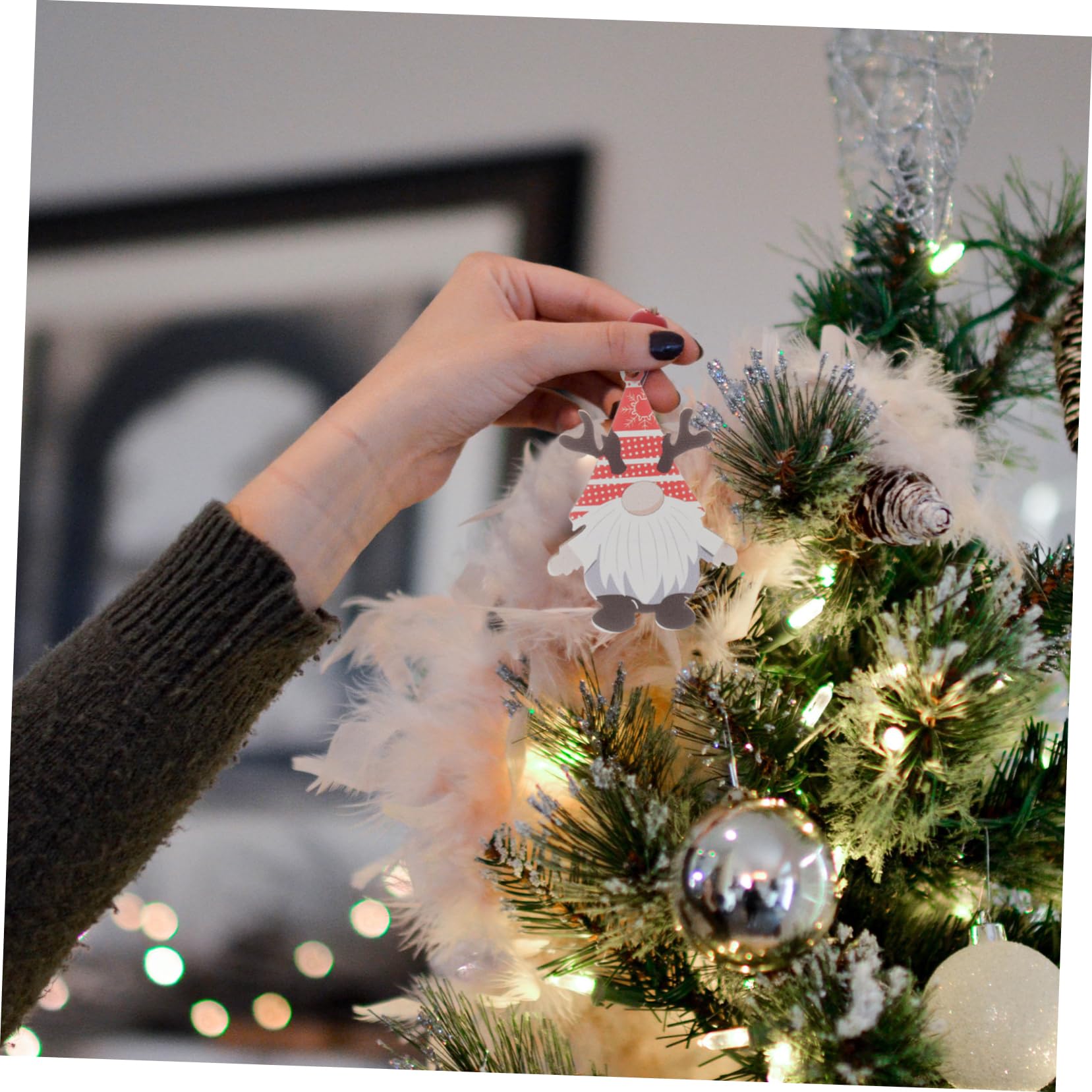 TOPBATHY 48 Pz decorazioni natalizie abbellimenti dell'albero di natale ciondolo natalizio joy christmas bouble christmas decorazione dell'albero di natale ciondoli in legno di Natale