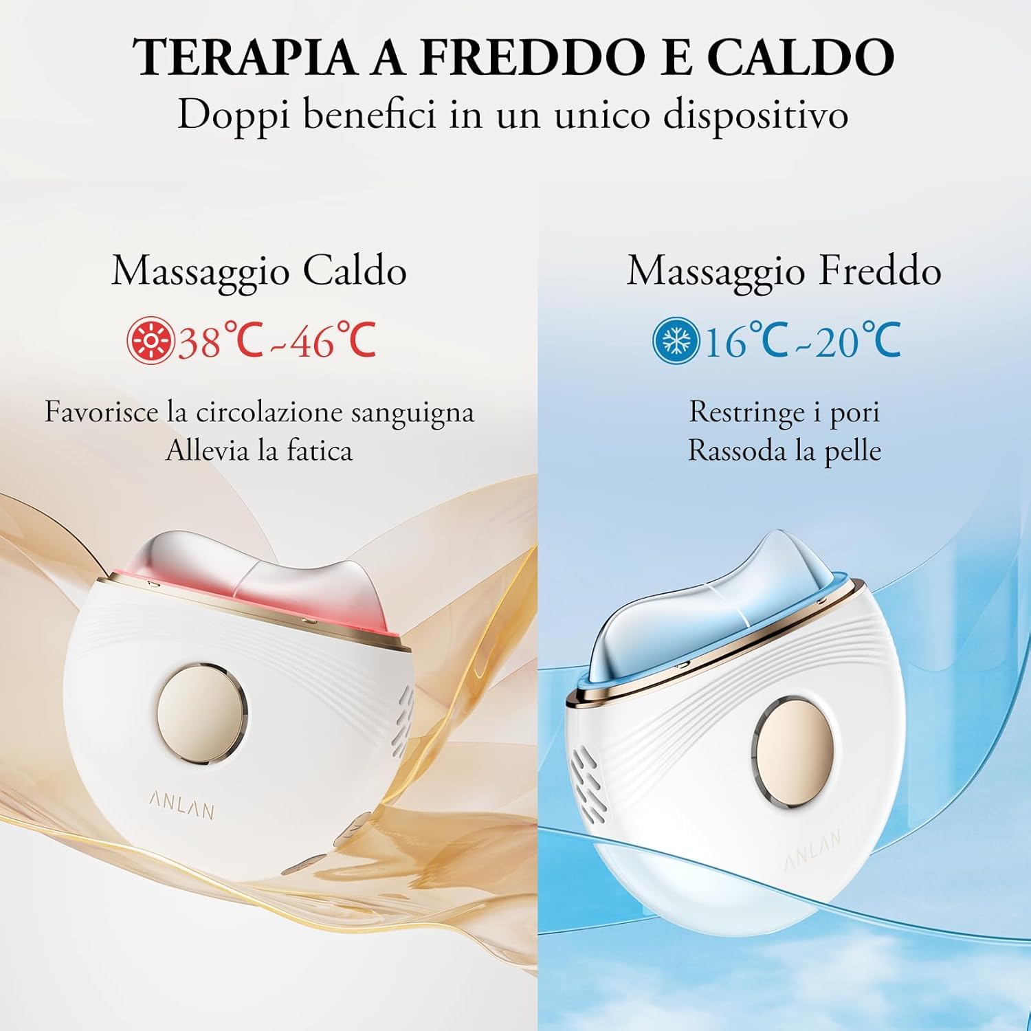 ANLAN Gua Sha Viso Elettrico per Massaggio Viso e Corpo，Massaggiatore Lifting Viso Lenisce e Rilassa, Rassoda la Pelle, Riduce il Gonfiore e il Doppio Mento e Migliora le Linee del Viso