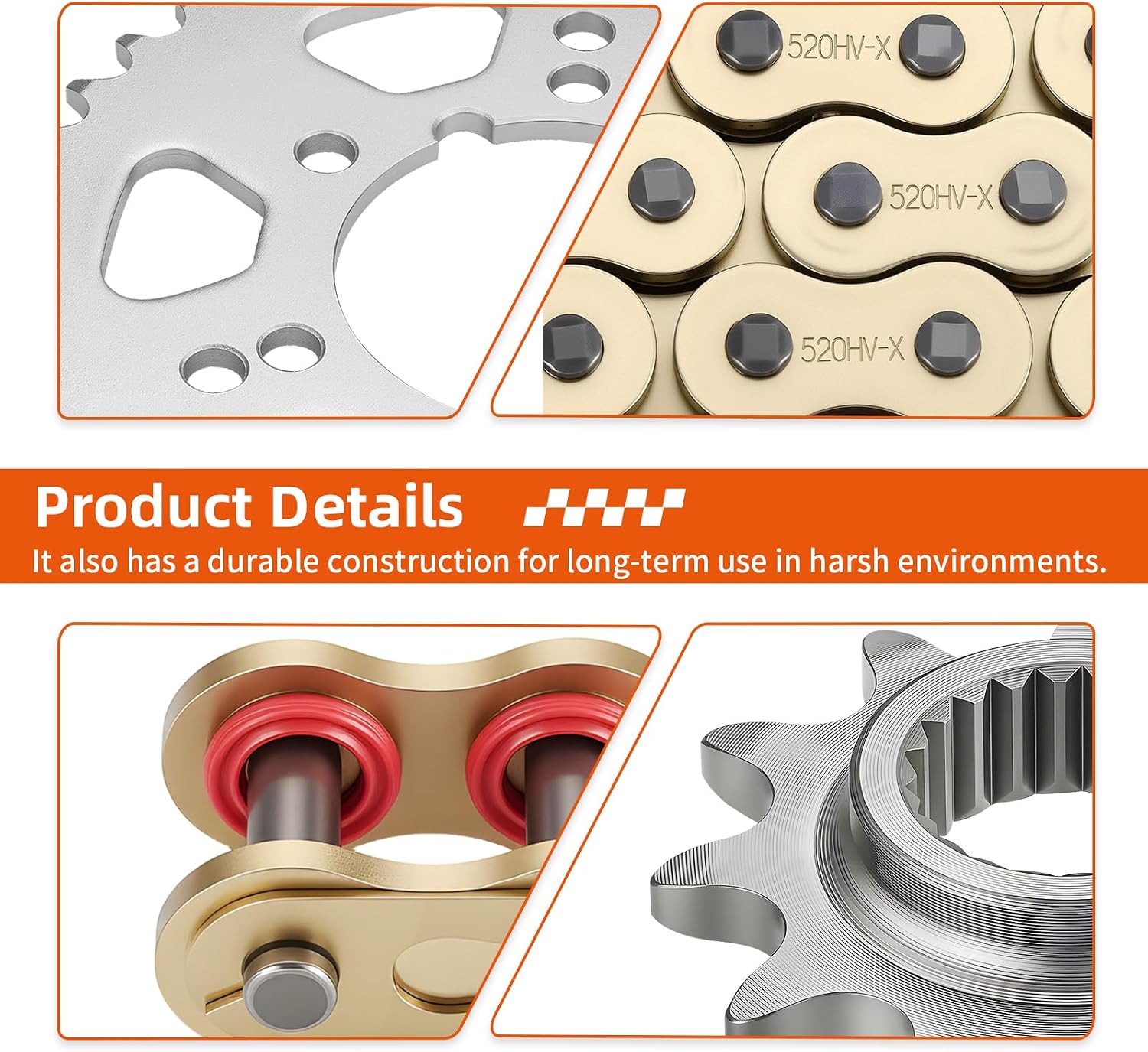 78L X-Ring Drive Chain + Drive Sprocket Assembly For Polaris Trail Boss 330 325 Trail Blazer 330 2001-2013 3221193-078 3221043 3222061