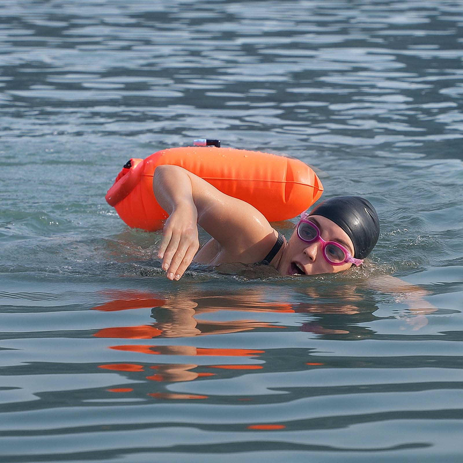 Bolla Natación y Mochila Estanca 20L Boya Hinchable Impermeable para Aguas Abiertas Kayak Triatlón Surf Snorkel