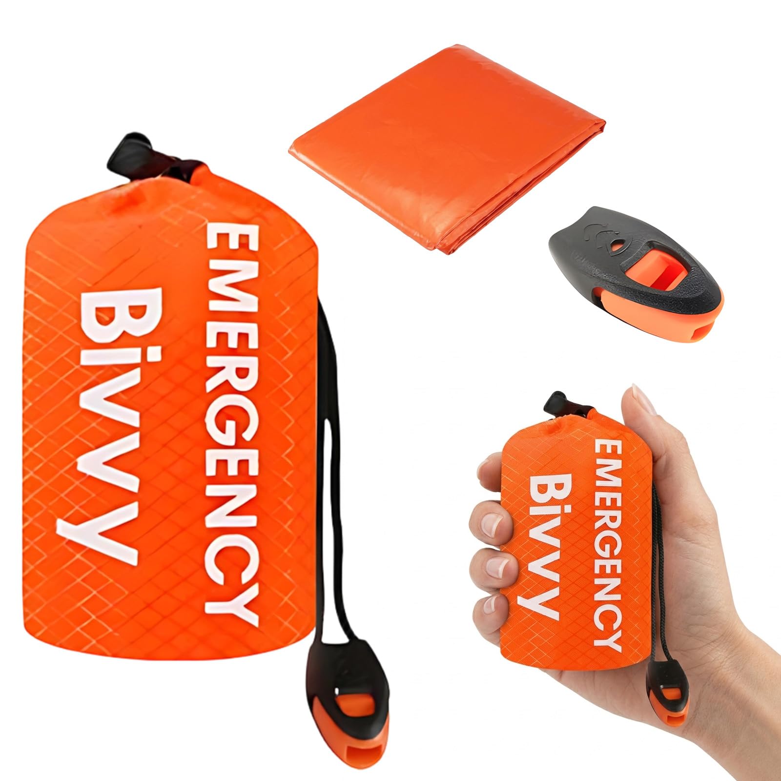 Survival Bag, Emergency Bivvy Bag And Shelter, Multi-Functional Outdoor Protection, Lightweight Backpack Storage, Extreme Weather Protection, Emergency Distress Signaling, Sleeping Bag With Storage Po