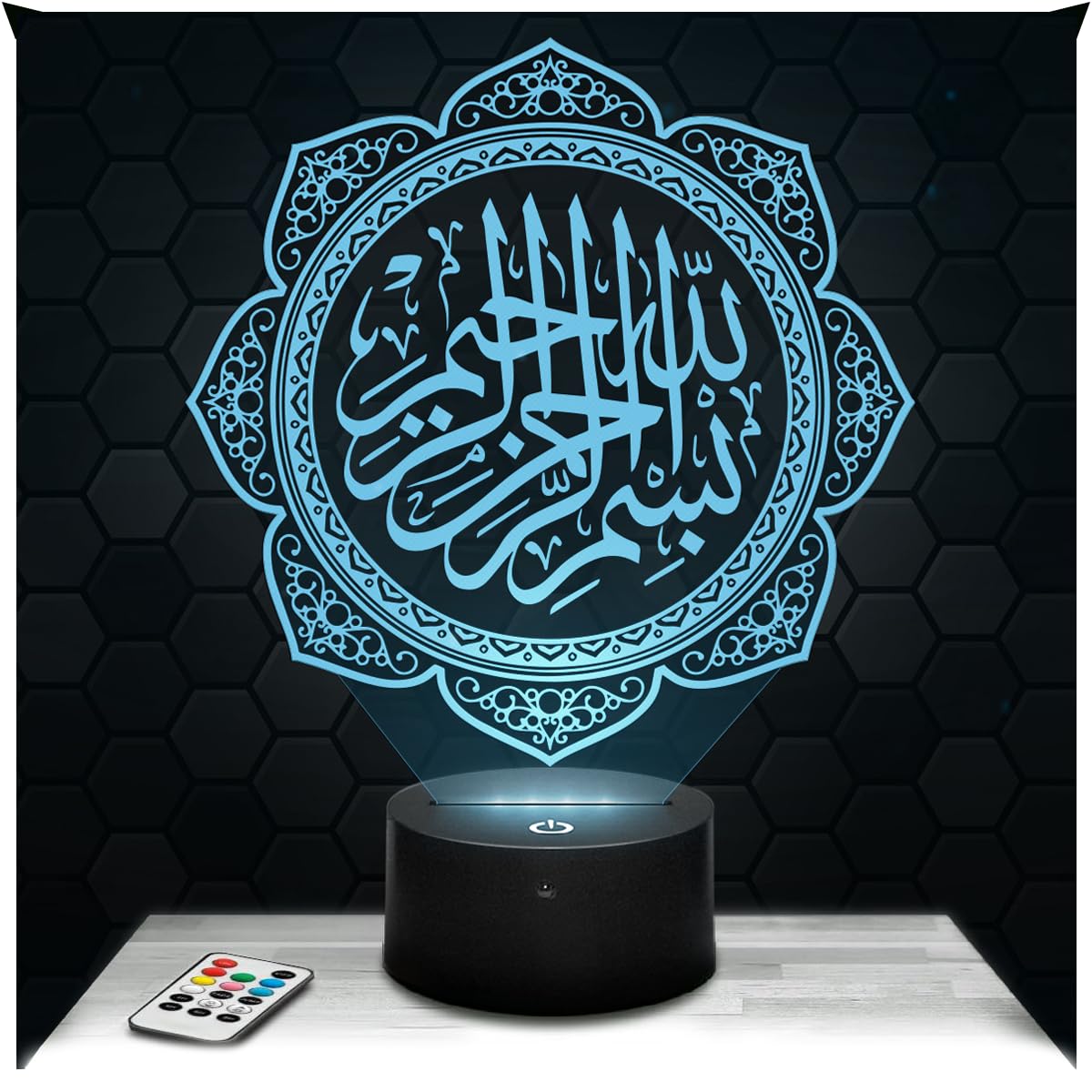 Lampephoto.fr - Islam Quranic 3D Lamp Modern LED Ambient Lamp Allah Quran Ramadan, Gift idea Prayer Decor Lamp Office Living Room Man Gift Idea Night Light Allah Islam Quran Ramadan, Merchandising TOP