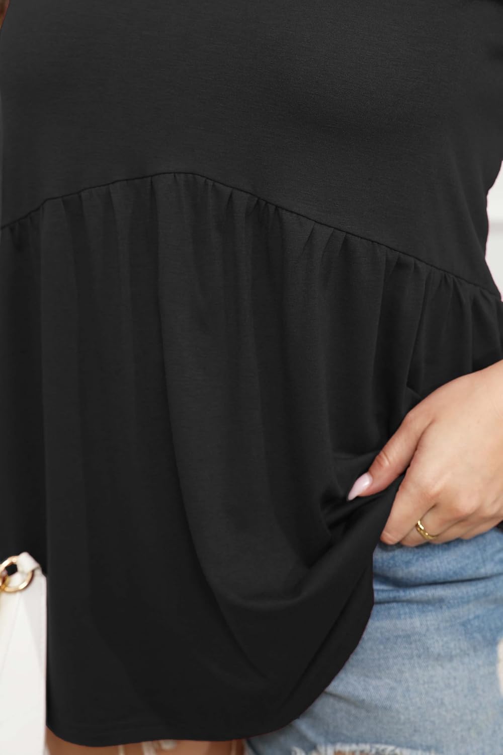 Women's Plus Size Tank Tops 2025 Sleeveless Pleated V Neck Blouse Casual Loose Fit Summer Tops for Curvy Women - Image 5