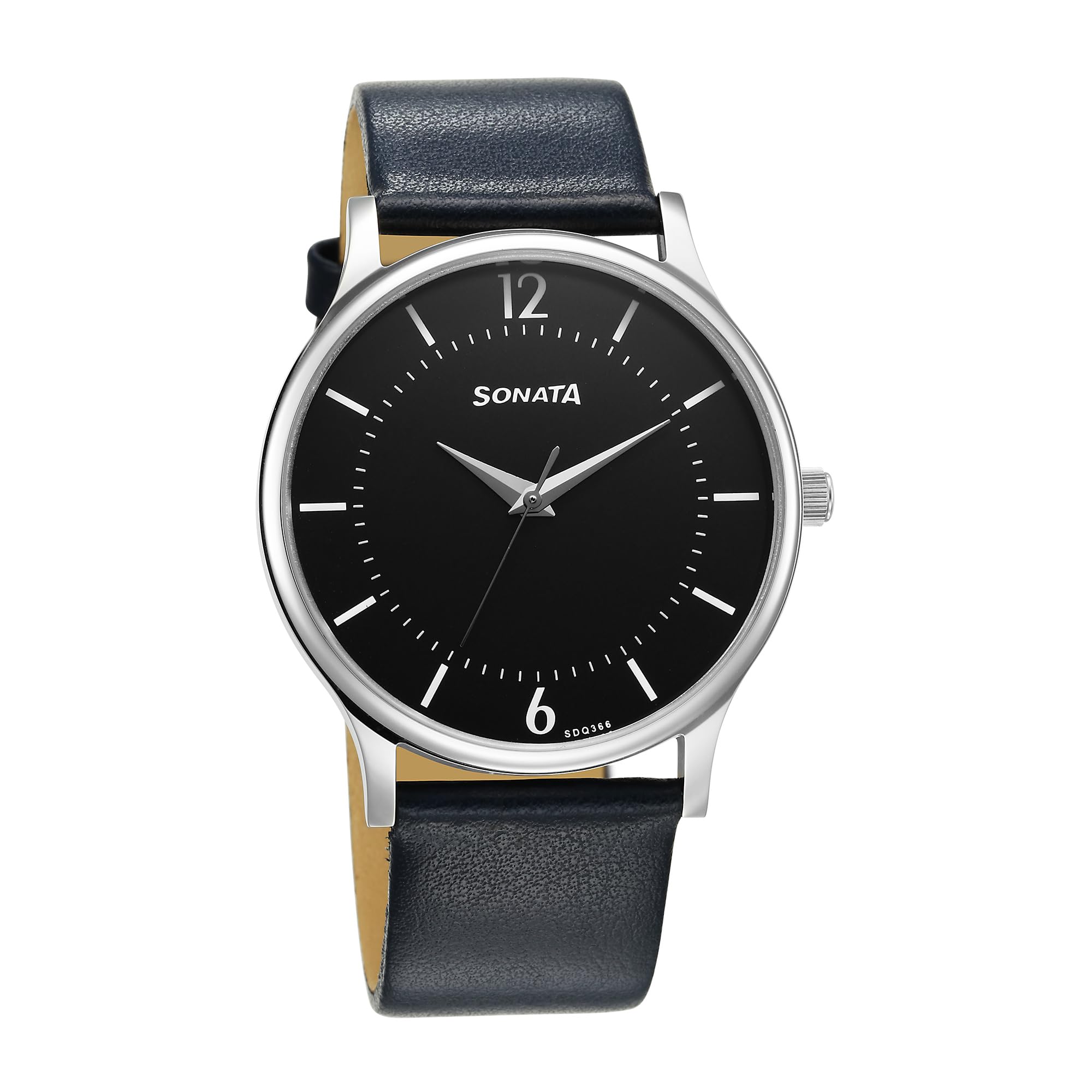 Sonata Aspire 2.0 Black Dial Round Leather Strap Watch for Men_77105SL18W (B0D1YFK78Y) Amazon Price History, Amazon Price Tracker