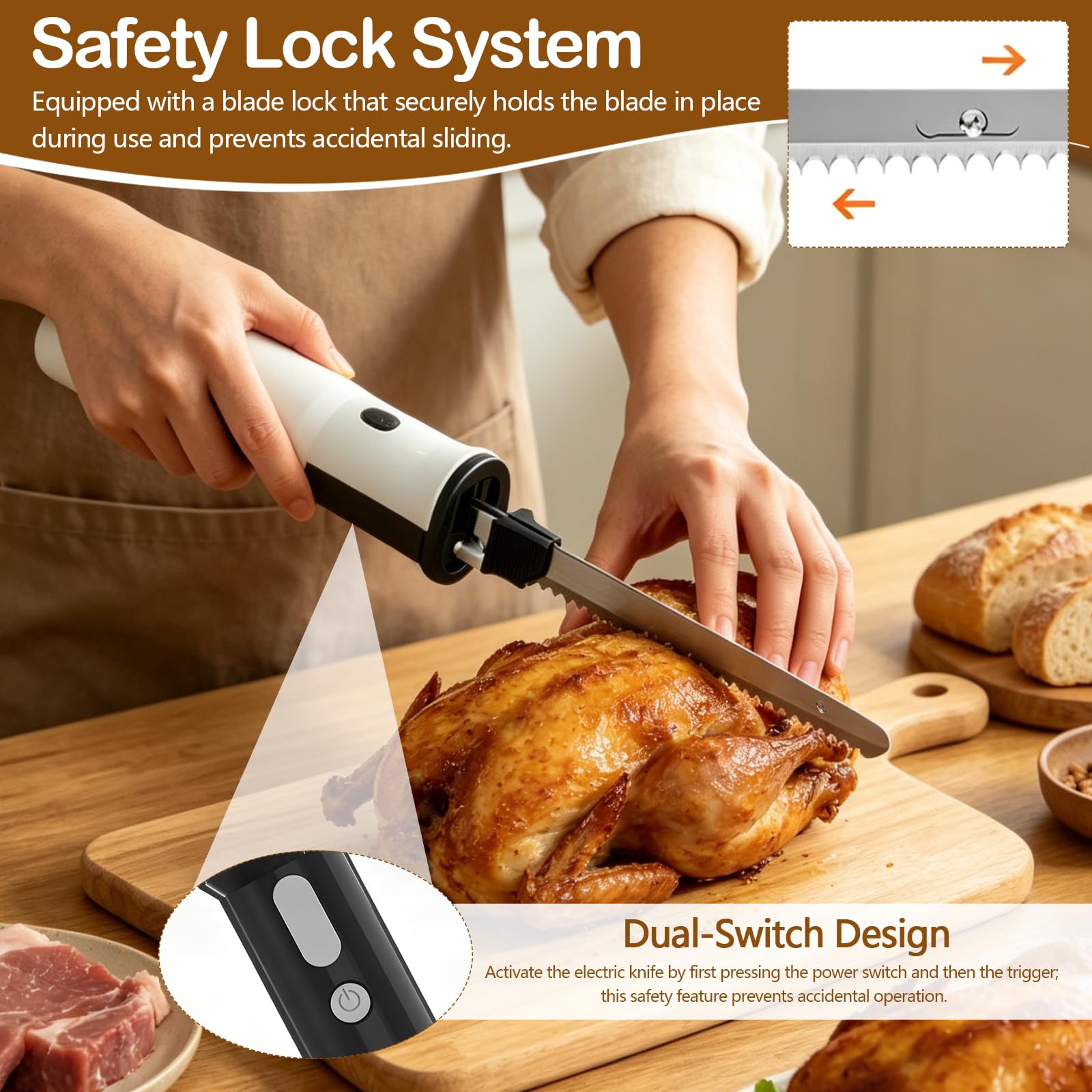 Kabelloses Elektromesser, Akku Elektrisches Messer für Fleisch