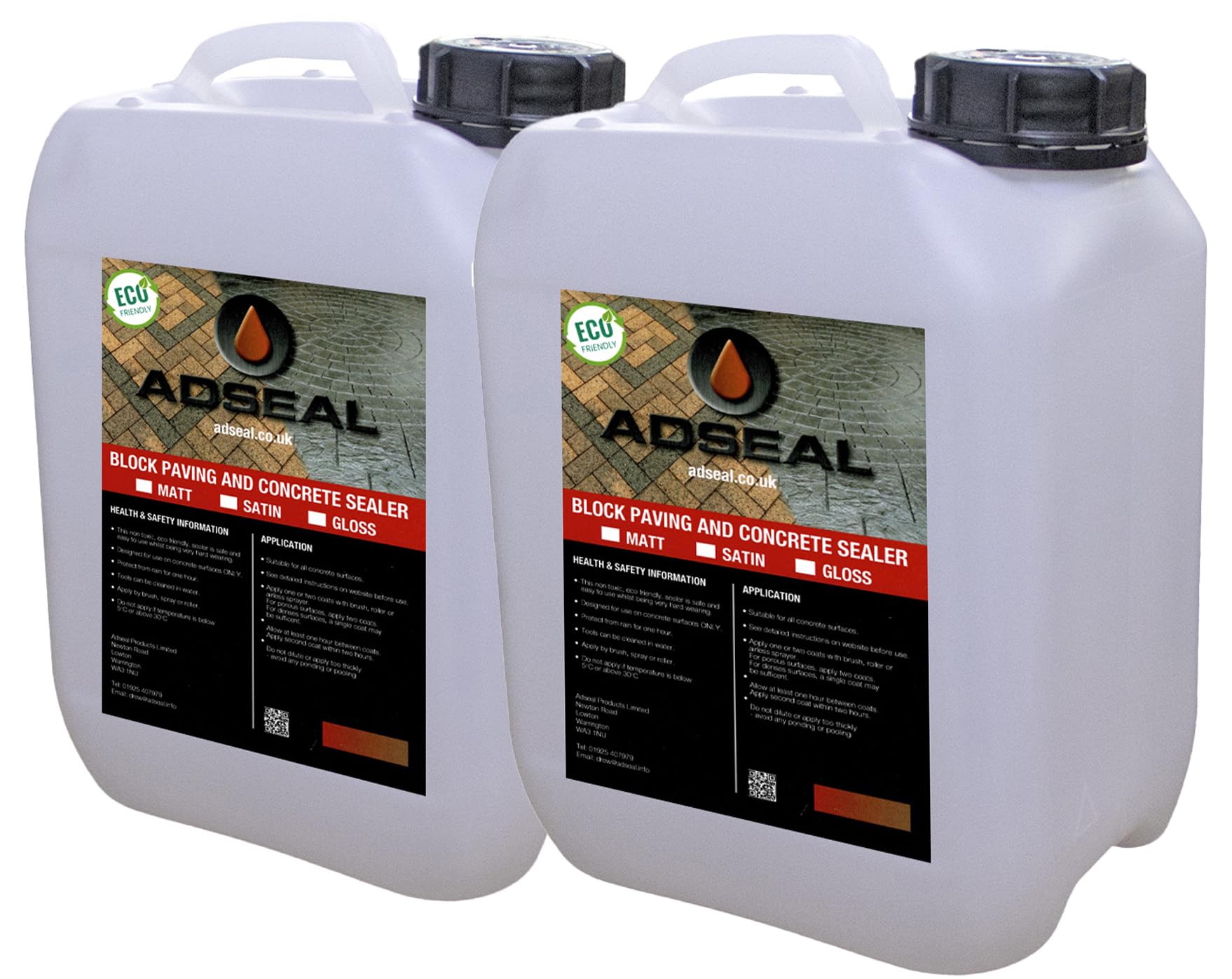 AdSeal Block Paving and Concrete Sealer, Water-Based sealer suitable for Block Paving, Imprinted Pressed or Stamped, Flags or any Concrete Surface - Gloss Finish (White, 10 Litre)