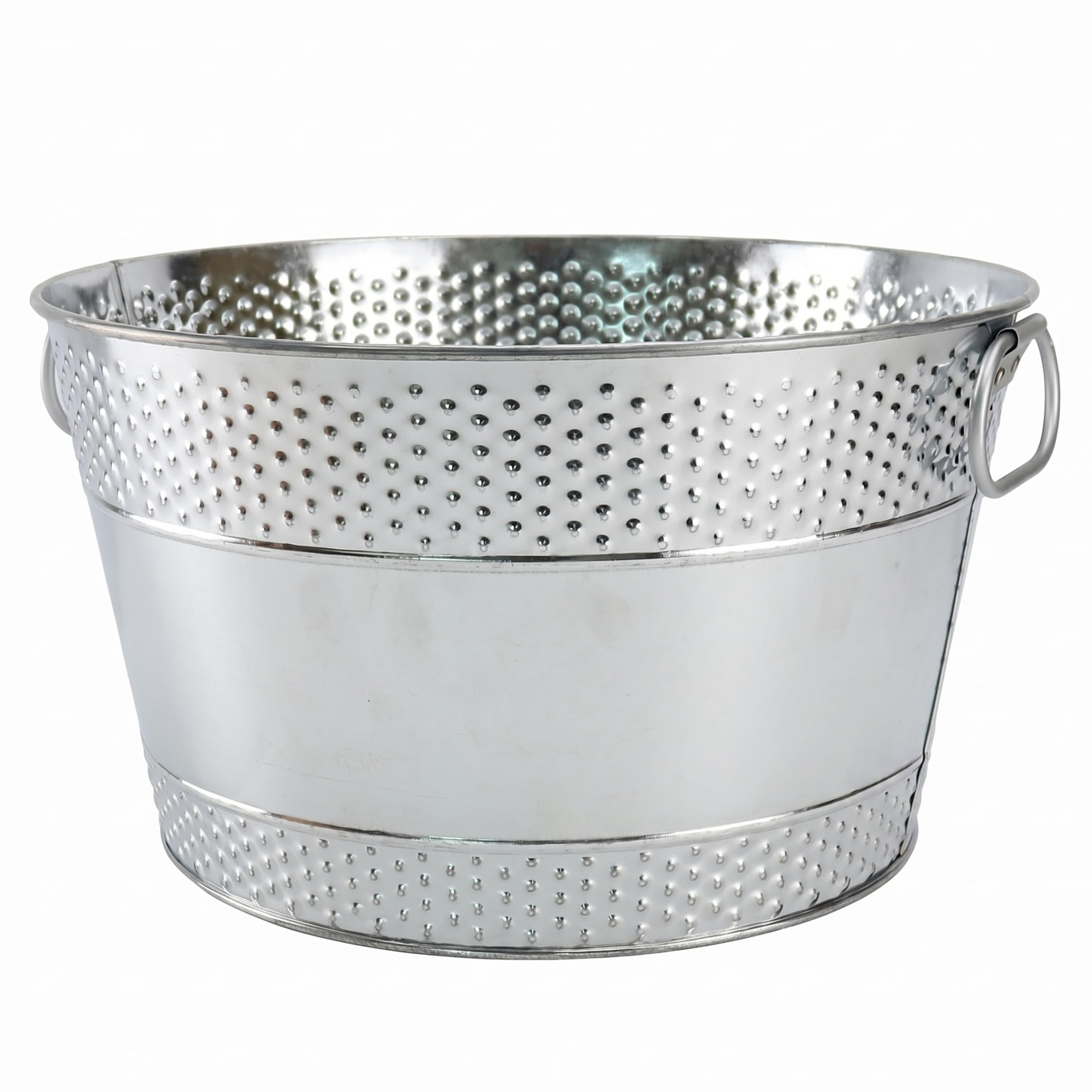 Whyzsjnclg Drink Buckets for Parties 8L Thick Galvanized Tub for Indoor Outdoor Party, Silver
