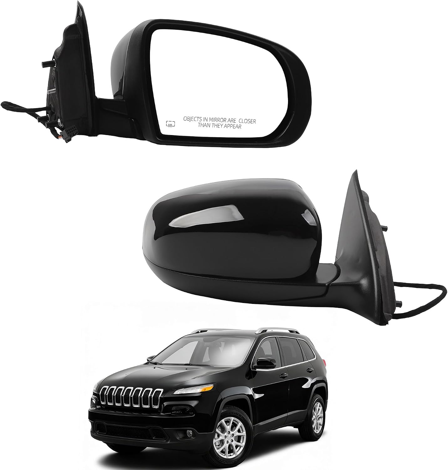 Dasbecan Right Side Mirror Compatible with 2014-2025 Jeep Cherokee (5pin)