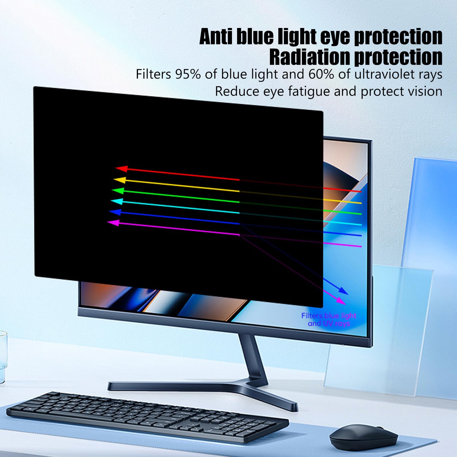Pellicola protettiva anti-spia per schermi da 20-32 pollici, filtro di sicurezza rimovibile anti-spia, protezione antigraffio per lo schermo del computer, protezione degli o(24 pollici 540*340 mm