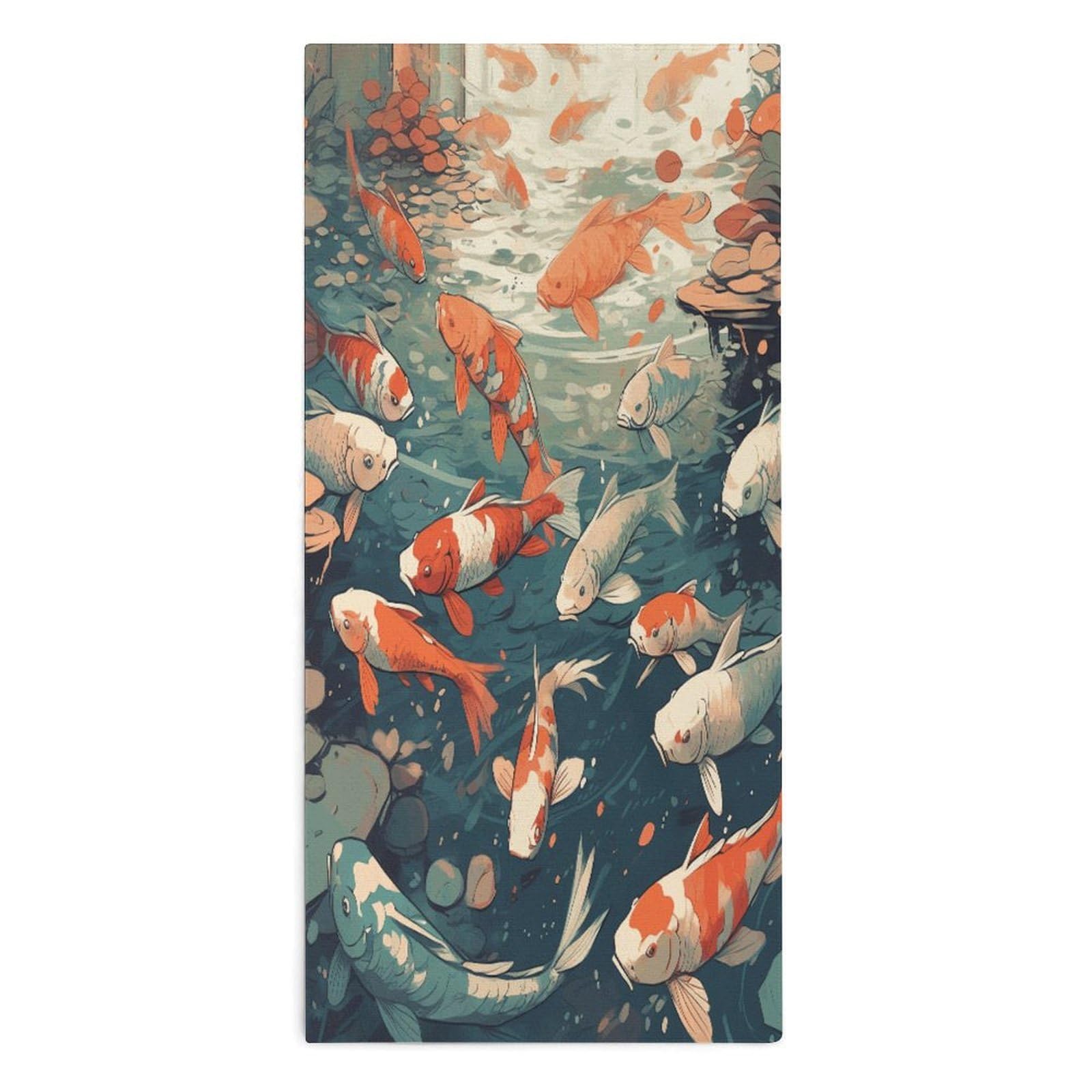Btcowzrv Style Hand Drawn Fish Pattern Bath Towel Beach Towels Shower Towel