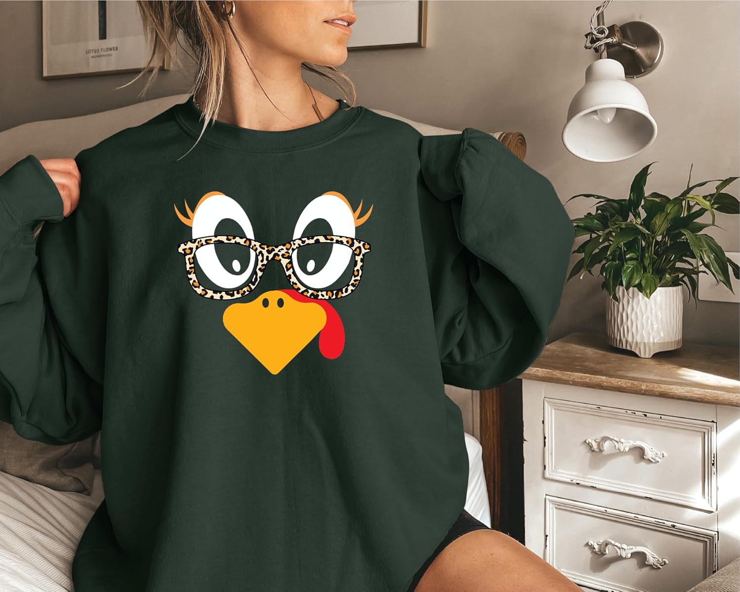 Cute Turkey Thanksgiving Sweatshirt | Thankgsiving Gift Sweater for Women | Funny Thanksgiving & Christmas Shirt - Image 2