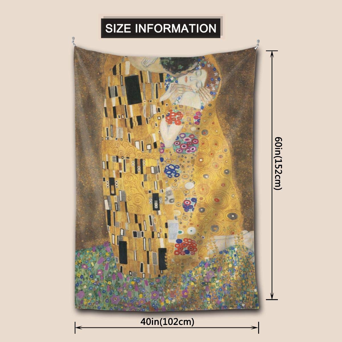 クリムト 接吻 タペストリー 大判 Amazon.co.jp: Vensaths グスタフ・クリムト『接吻』 タペストリー