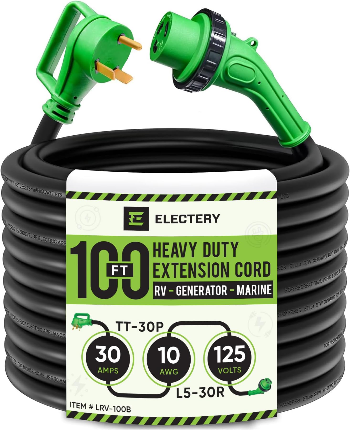 Amazon.com: GearIT 30-Amp Extension Cord for RV and Auto, (100-Feet) 3 ...