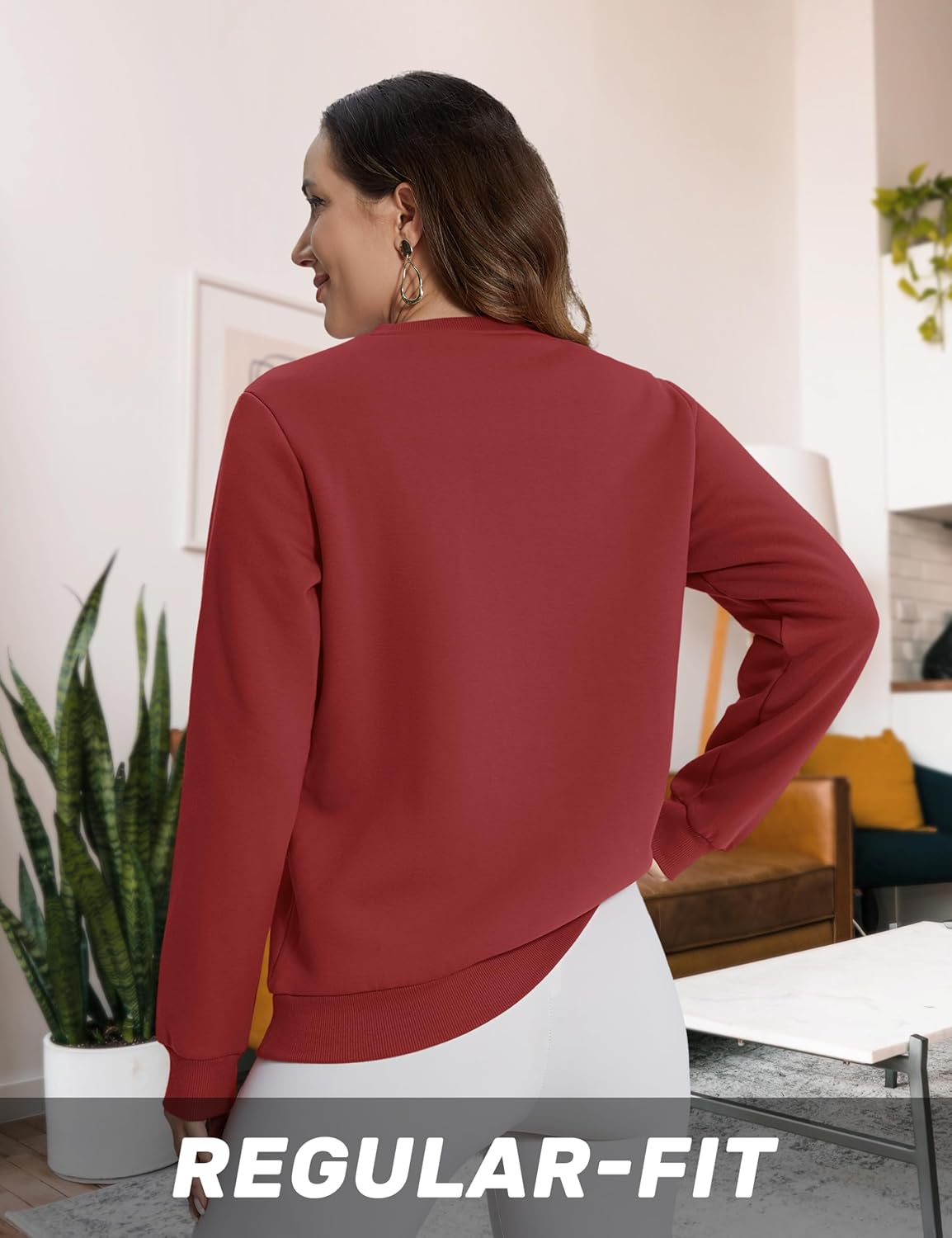 TACVASEN Women's Crewneck Sweatshirt Fleece Lined Sherpa Pullover Winter Shirt Warm Sweaters Long Sleeve Tops - Image 6