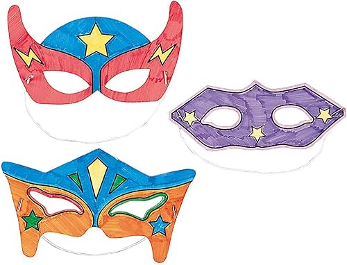 Fun Express DIY Superhero Mask Craft Kits - Makes 12