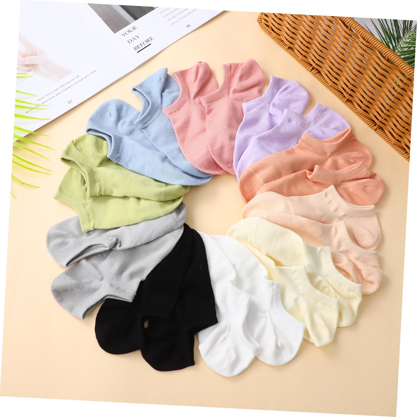 12pares Calcetines De Algodón Para Mujer Transpirables y Absorbentes Para Correr y Hacer Deporte Calcetines Tobilleros