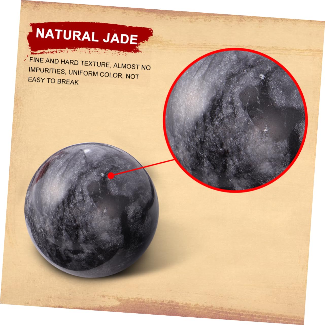 minkissy Pelota de rehabilitación de fitness para ancianos, bola de jade natural, bola sólida de sostenimiento, bolas de masaje para ejercicios de mano, bolas de masaje para ejercicios de balonmano,