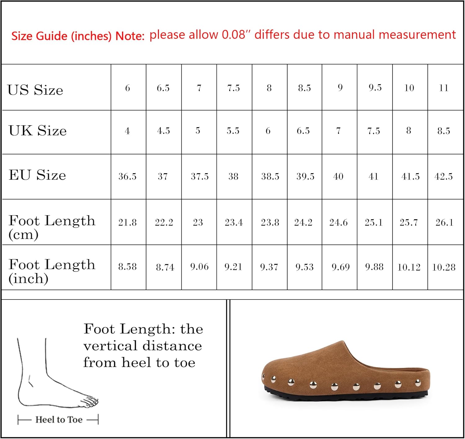 Clogs for Women Slip on Faux Suede Studded Mules Comfortable Footbed Mule Potato Shoes for Women - Image 7