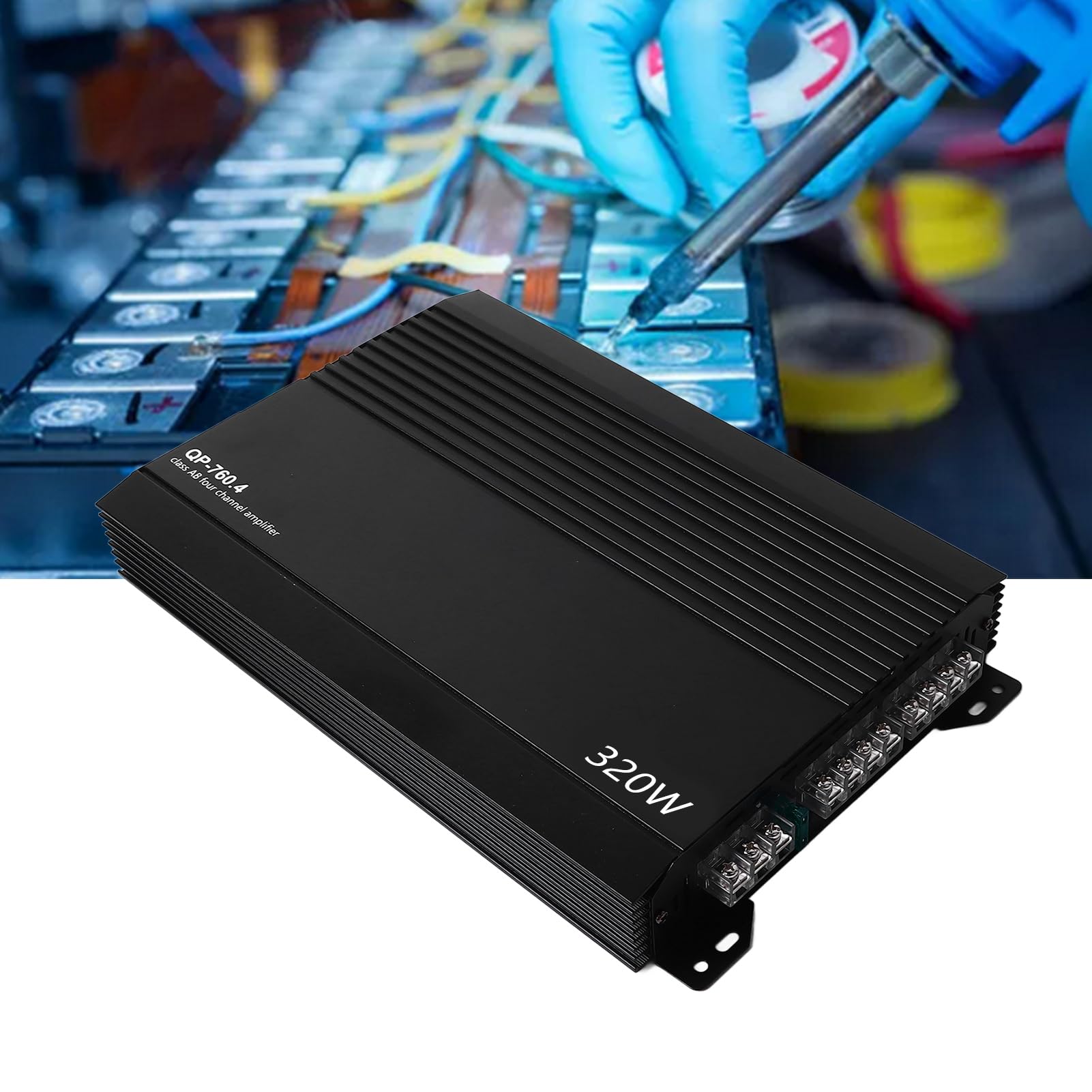 Amplificador Estéreo para Automóvil de 4 Canales de Aluminio para Alta Disipación de Calor, Amplificador de Potencia para Mejorar los Parlantes del Automóvil, Ideal para el de