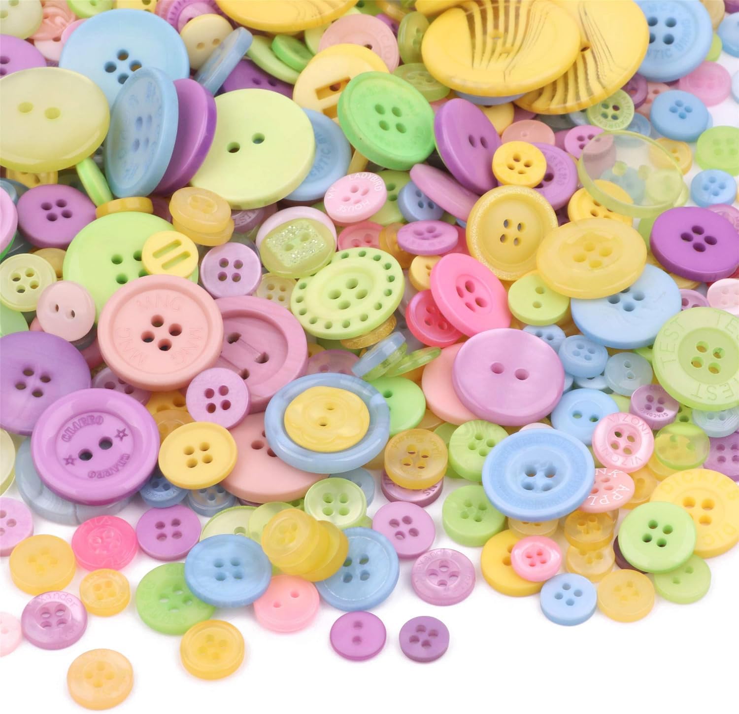 1600 botones de macarrones para manualidades, varios colores, botones de macarrón, botones coloridos para costura, manualidades