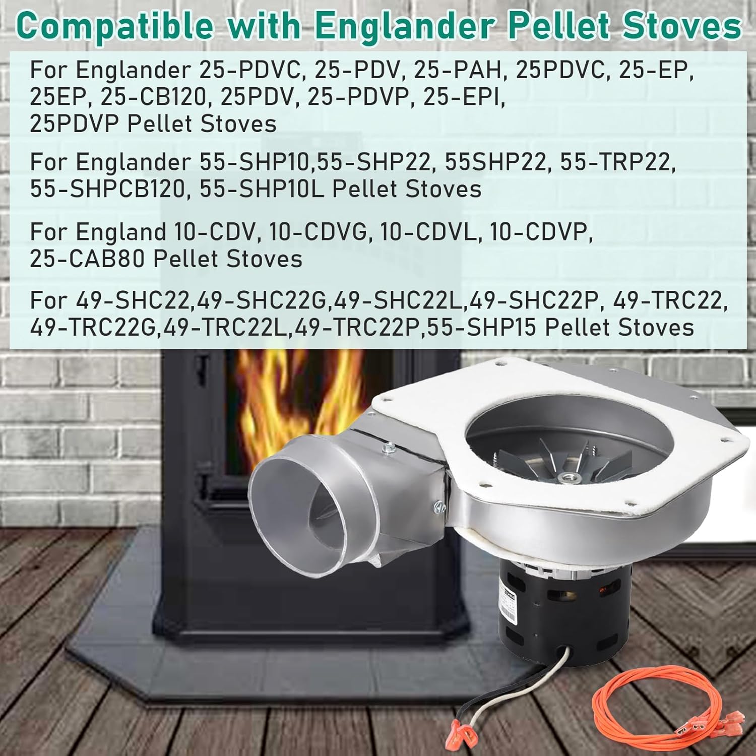 PU-076002B Combustion Blower Fans Replacement for Englander 25-PDVC, 25-PDV, 55-SHP10 Pellet Stove (PU-076002B Blower Assembly)