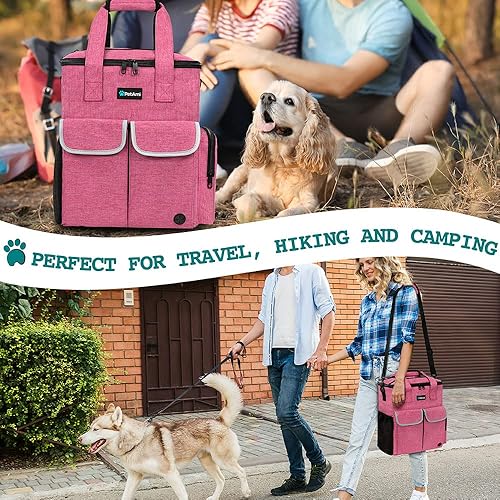Miniatura 6 de PetAmi Dog Travel Bag Pet Supplies Accessories Organizer for Traveling, Camping, Weekend; Cat Pet Travel Bag Kit Includes 2 Food Storage Containers