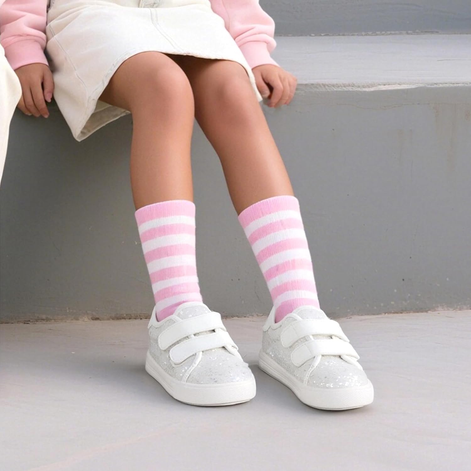 Felix & Flora Toddler/Little Kid Girls Running Shoes Sports Sneakers Princess Casual Glitter Shoes. - Image 3