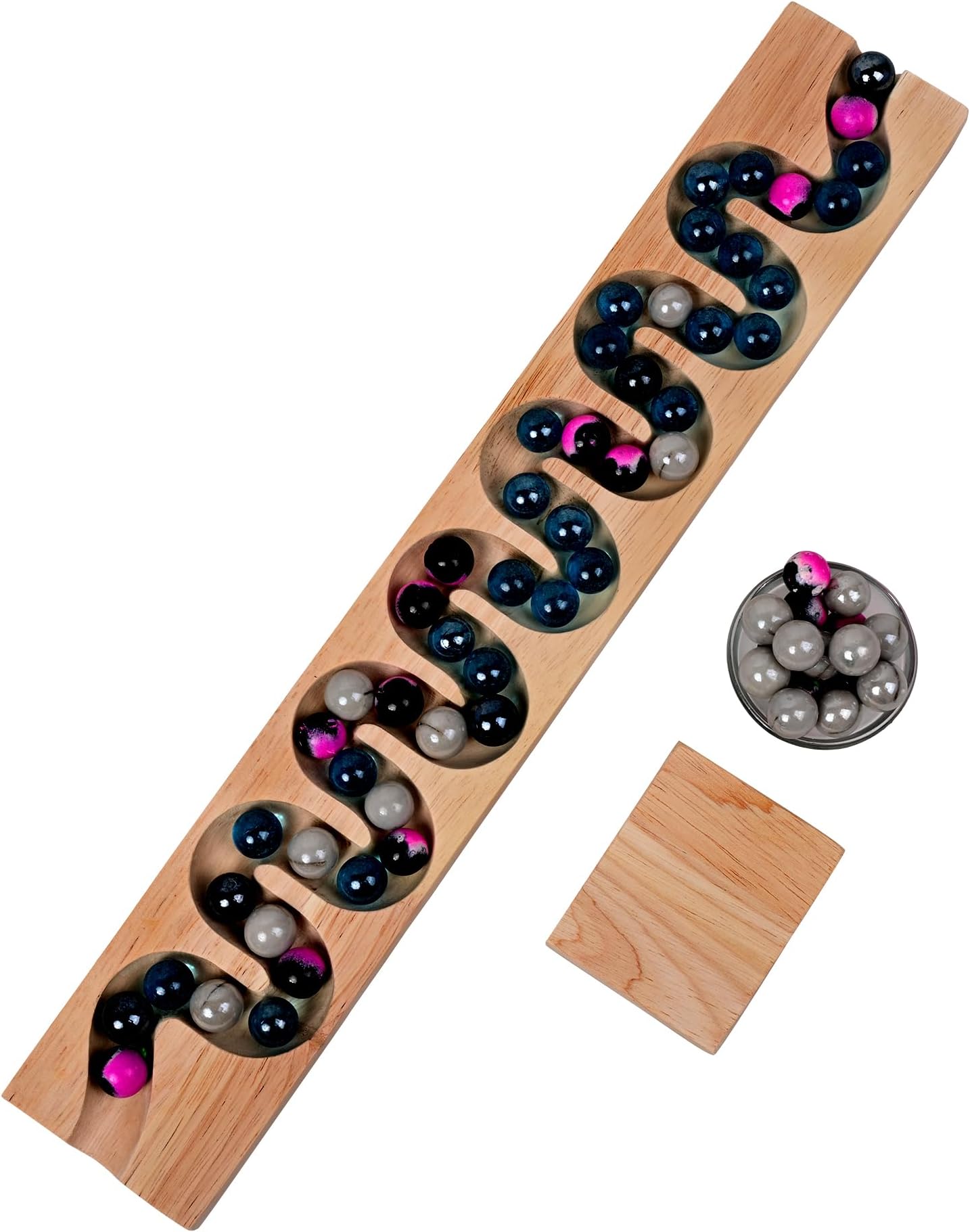 Wooden Haba Marble Run Track with 8 Multicolor Balls | Montessori Birthday Gift | Eco-Friendly Stem Puzzle Toy | Compatible with Other Brick Brands | Build Your Own Tracks | Pack of 1