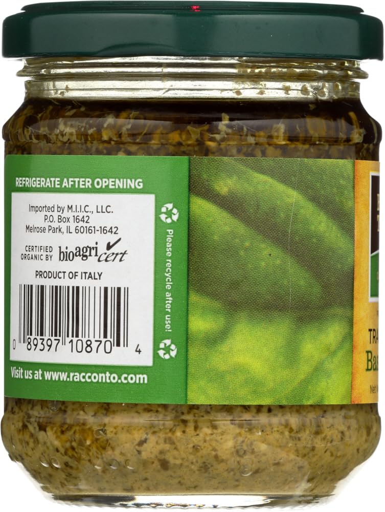 Racconto Bella Terra Organic Traditional Garlic and Basil Pesto - 6 per case.