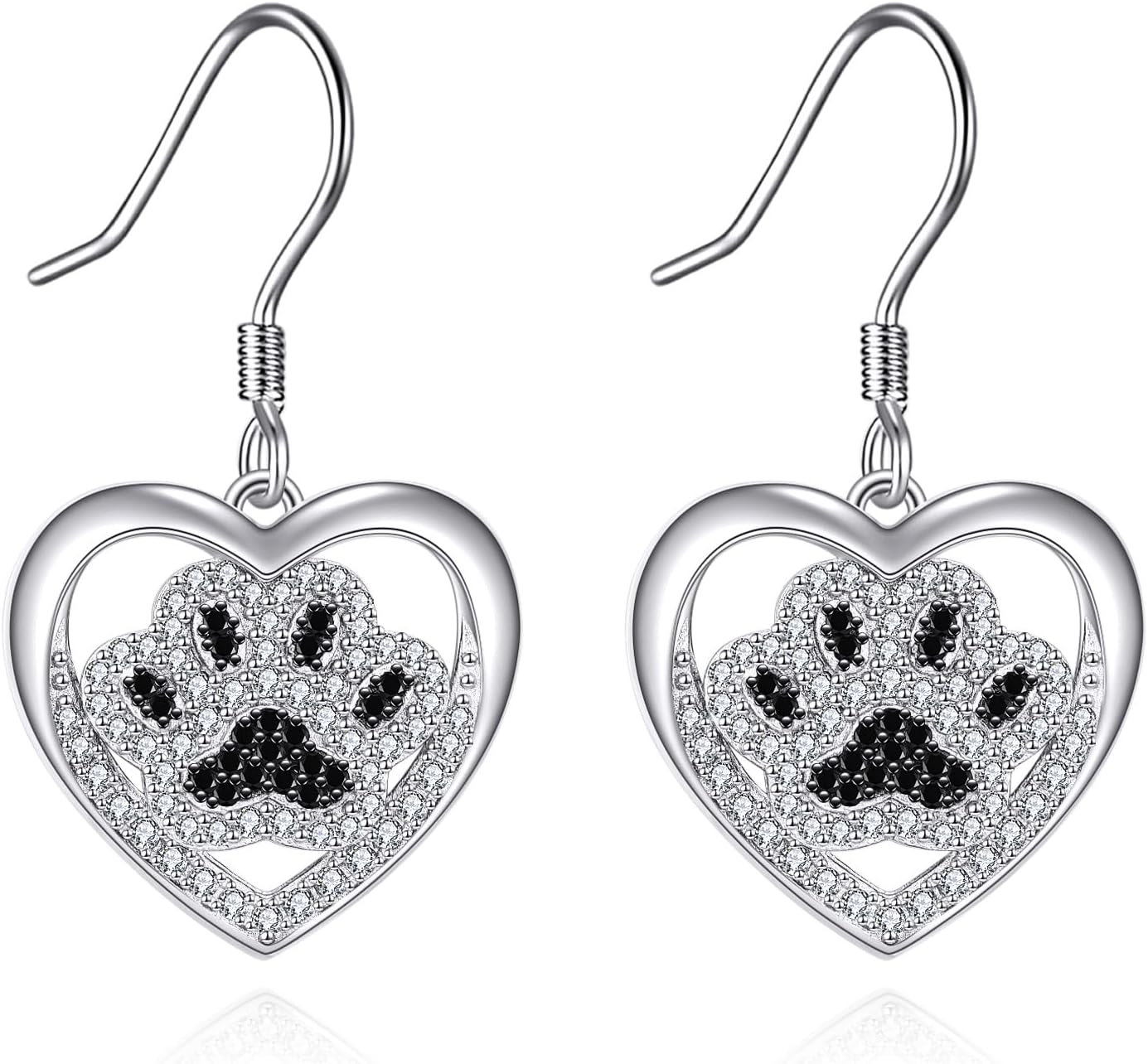 POPLYKE Dog Earrings for Women 925 Sterling Silver Corgi Dachshund Paw Print Dangle Earrings Cute Animal Jewelry Gift