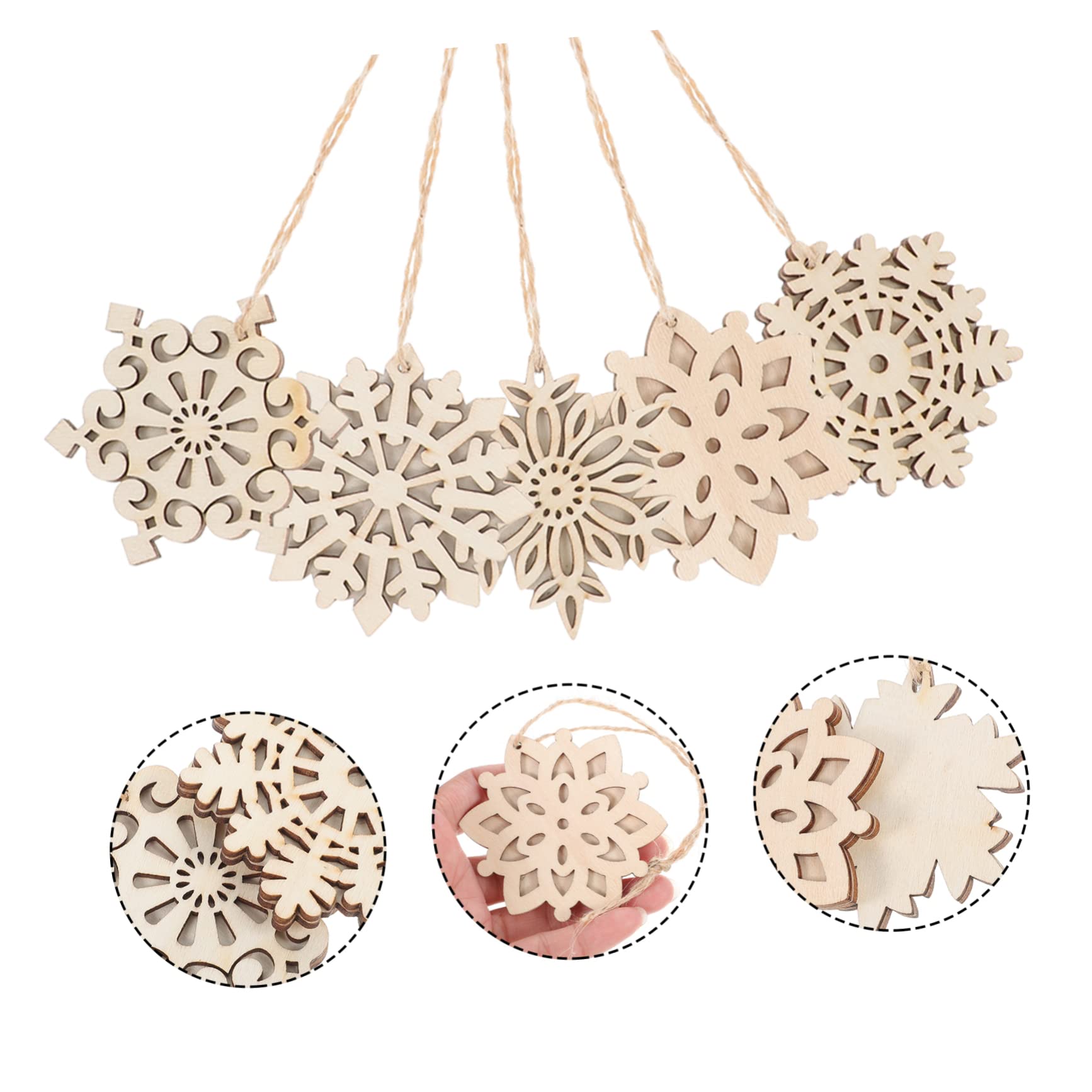 Tofficu 5 Juegos Decoración Navideña De Madera Espacios En Arbol De Navidad Colgando Decoraciones Del Árbol De Navidad Colgante Pósters Puerta Cuerda De 10 Uds * 5