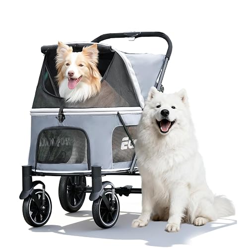 EchoSmile Extra Large Pet Stroller 135 lbs Gray