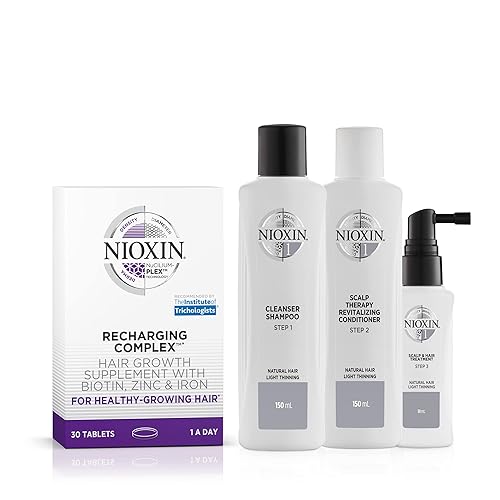 Nioxin Complejo de recarga  Vitamina diaria para cabello sano, uñas y piel  Biotina, zinc y hierro  Sin OMG y sin gluten  30 unidades