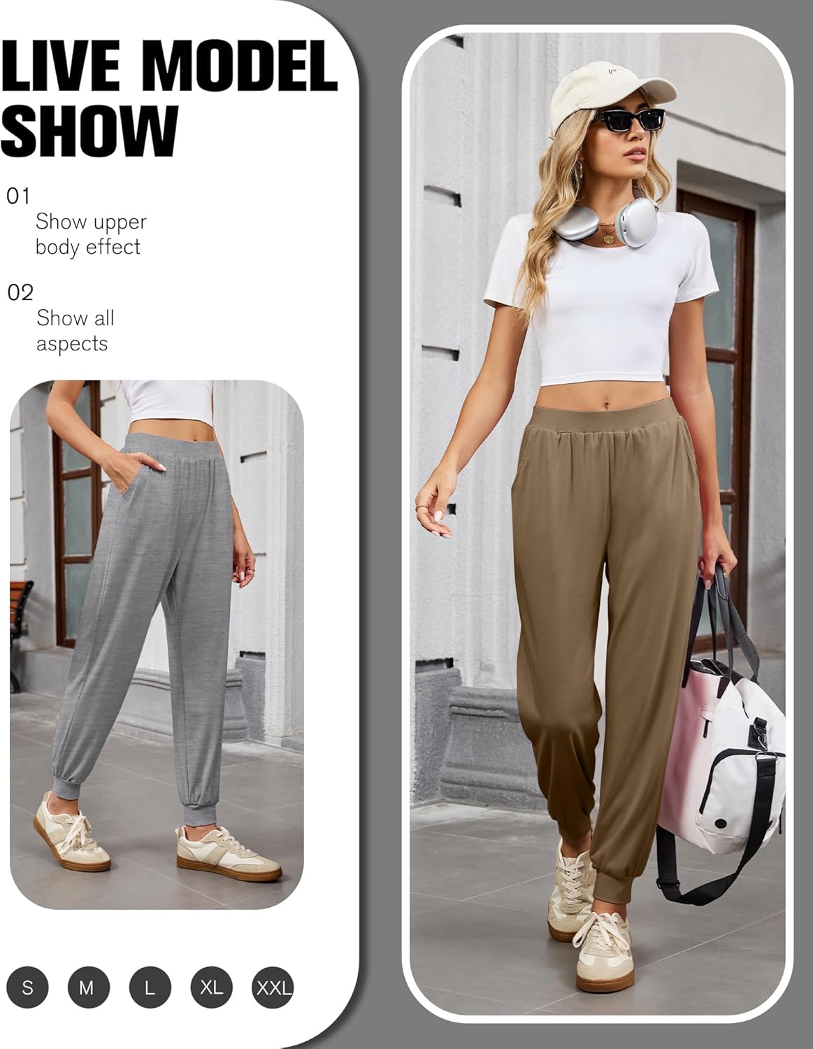 4 Pack Women's Lounge Joggers Pants, Yoga Sweatpants with Pockets Casual Baggy Workout Trousers for Athletic Gym - Image 5