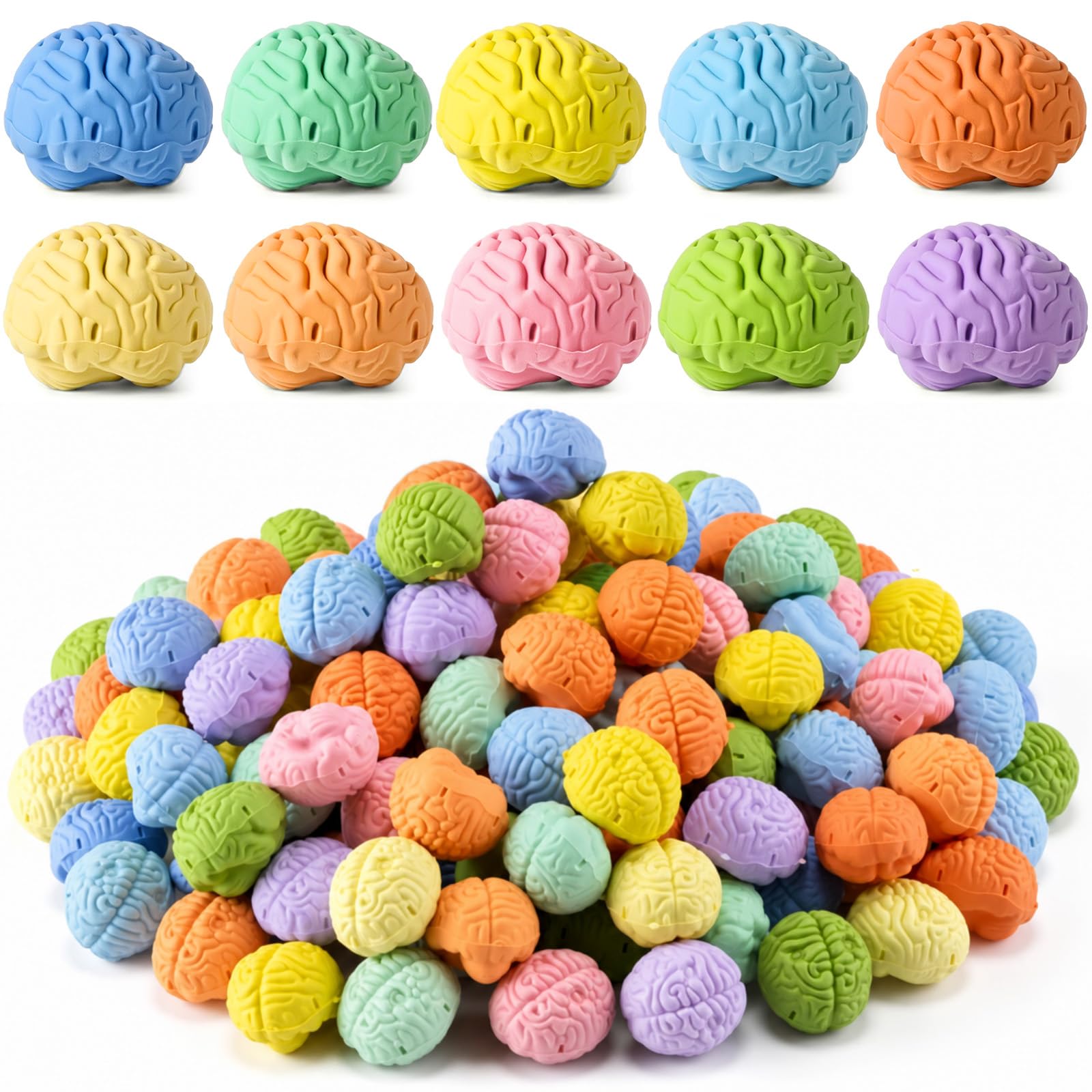 Gilprop Brain Shaped Erasers Bulk 1 Inch Mini Back to School Erasers First Day of School Party Favors Fun Classroom Supplies Cute Novelty Gifts for Students Teacher Must Haves(150 Pcs,Macaron Colors)