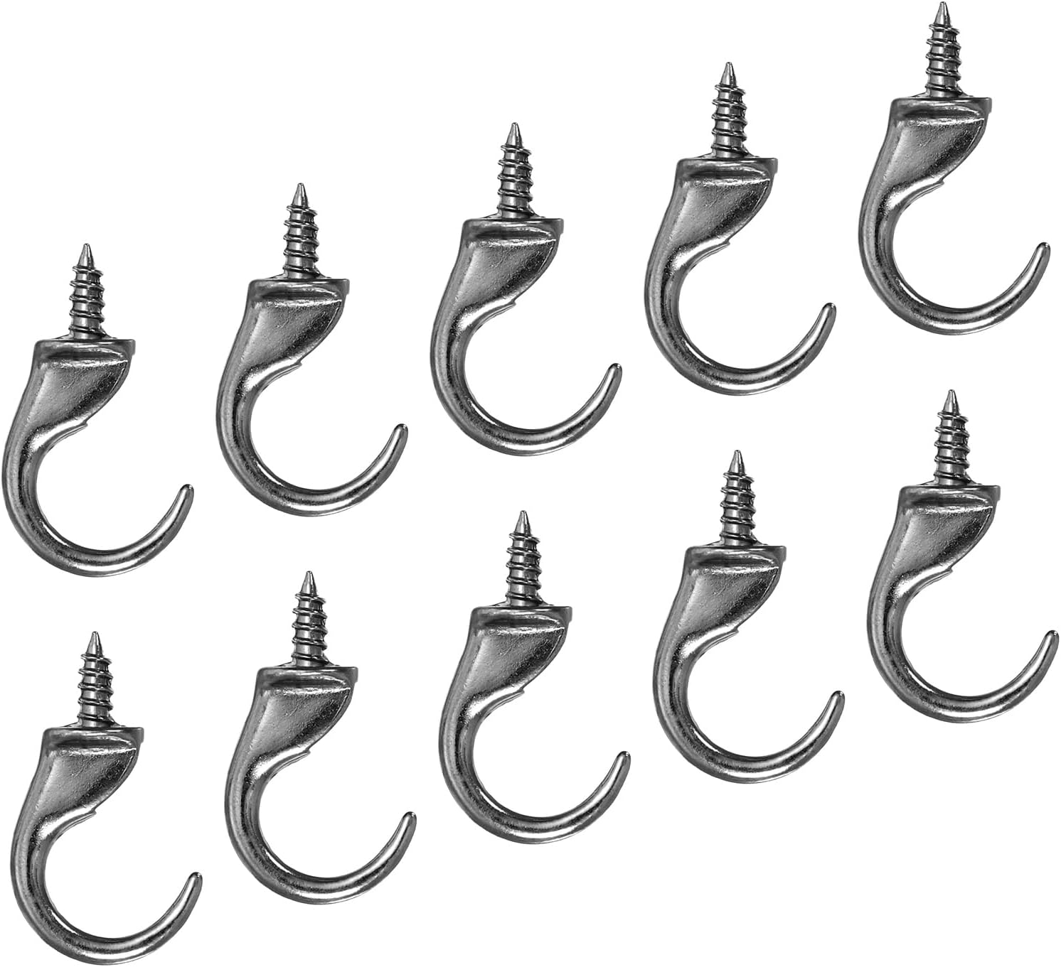 YOKIVE 6 Pcs Ceiling Hanging Hook, Wall Mounted Screw-in Hook Hanging Plants, Great for Office, Home, Daily Use (Grey, 1.9x1.1-Inch)