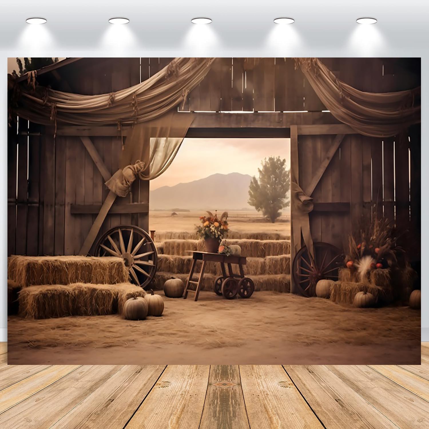Sfondo Fotografico Occidentale 3x2.5 m, Vintage Selvaggio Ovest Campo Rustico Casa in Legno Vinile Fotografia Sfondo Bambini Compleanno Festa Del Ragazzo Di Mucca Occidentale Feste Banner