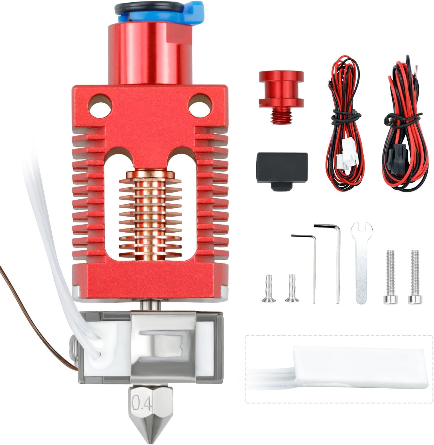 Ender 3 Hotend All Metal Ceramic Heating Core Hotend Upgrade High Flow High Temperature Support 300℃High Temperature 3D Printer Rapido Hotend Kit Fits Ender3/ Pro/V2/Max CR10