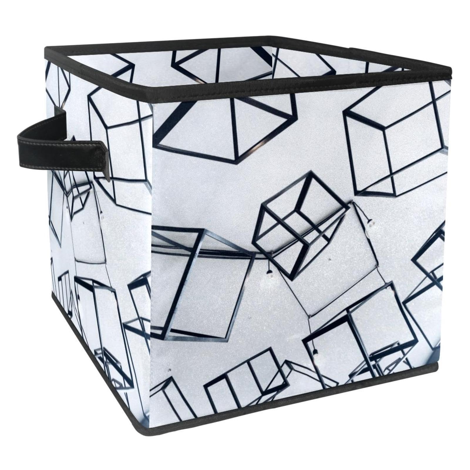 Boîte de rangement pliable en tissu gris cube organiseur pour placard et chambre