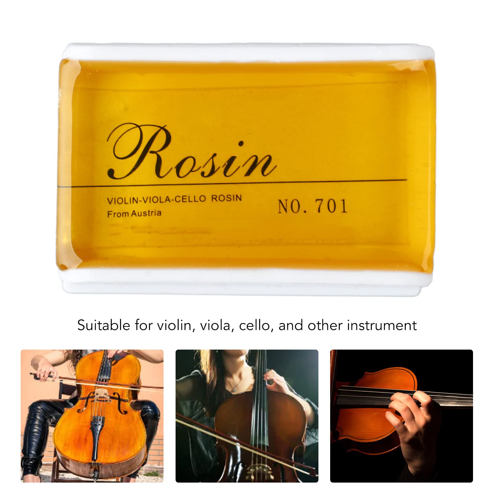 VGEBY 6Pcs Premium Adhesion Violin String Rosin, Light, Low Dust, Ideal for Violin Viola, Cello (Yellow) - Image 2