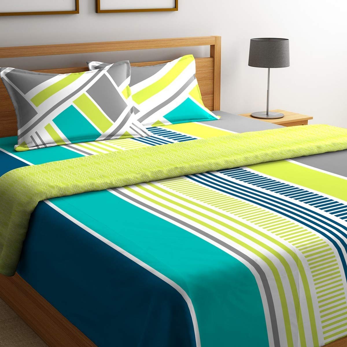 Portico Bedding Set with Comforter 4 Pcs Amazon.in Home & Kitchen