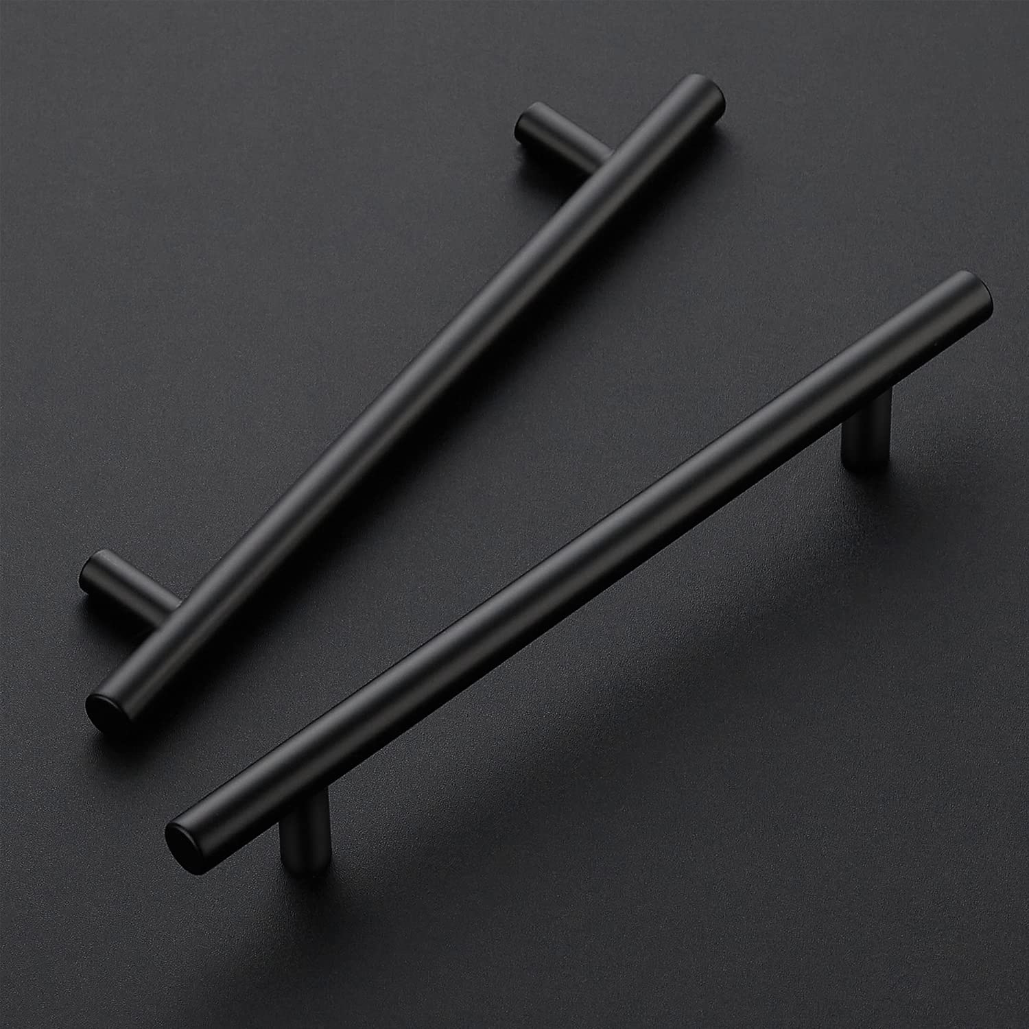 Home Expert 30 Pack 6-3/10 Inch Black Cabinet Handles Matte Black Cabinet Pulls Black Dresser Drawer Pulls Stainless Steel Kitchen Cabinet Handles Matte Black 8-3/4 Inch Overall Length