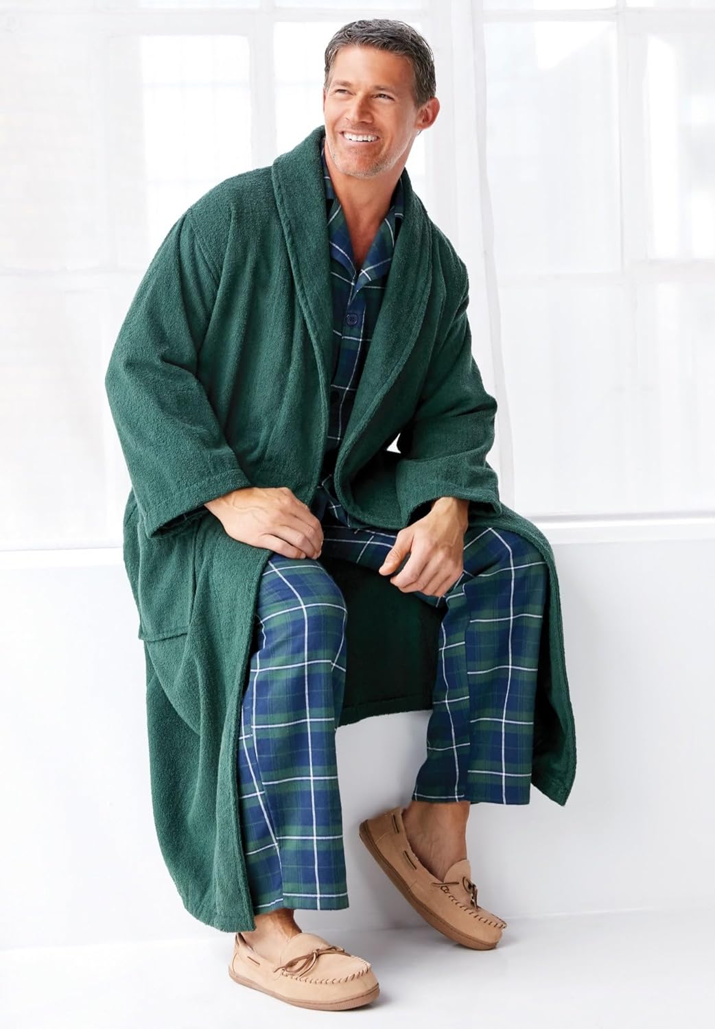KingSize Men's Big & Tall Plaid Flannel Pajama Set