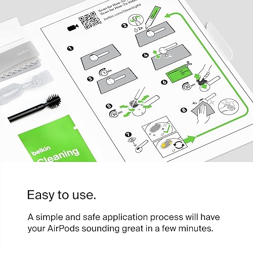Miniatura 4 de Belkin Kit de limpieza AirPods para un uso único  Juego de limpiador de AirPod rápido, fácil y seguro, elimina de forma segura el 99% de la cera de