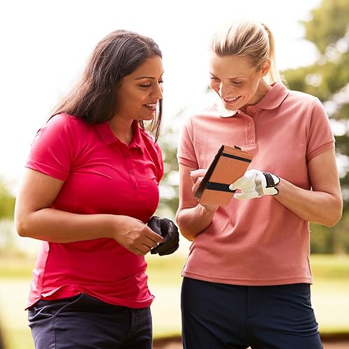 Miniatura 6 de Honoson 4 piezas de soporte de tarjeta de puntuación de golf de piel sintética para libro de yarda de golf, protector de puntuación de golf,