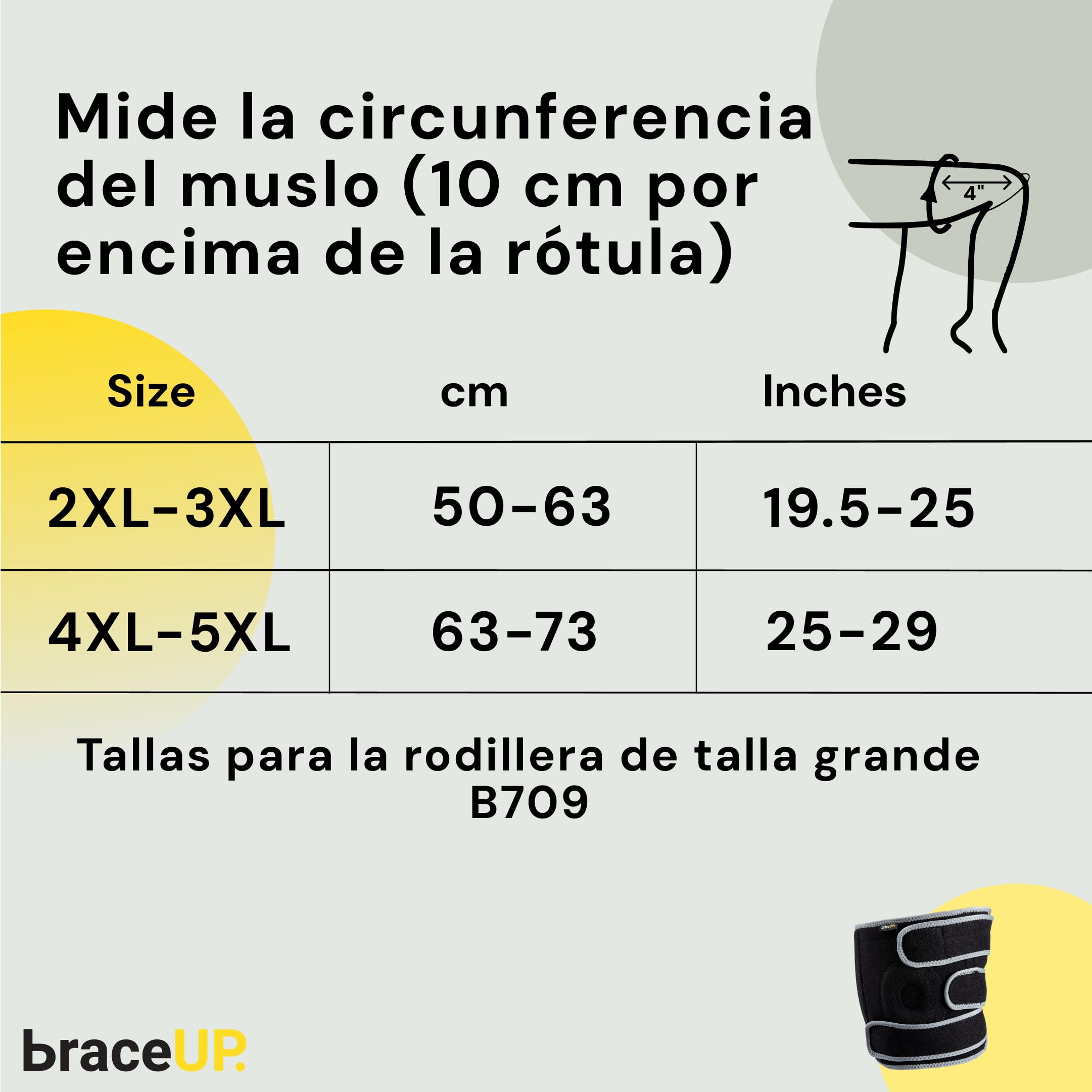 BraceUP Rodillera Tallas Grandes – Soporte de Rodilla de 2XL a 5XL para Dolor de Rodilla, Hombre y Mujer, rodillera talla grande (2XL-3XL)