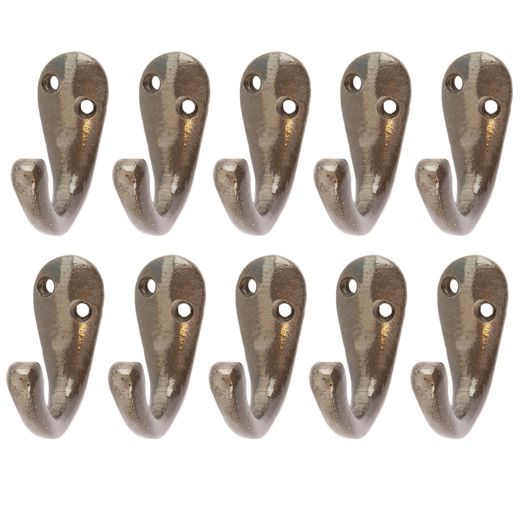 Hammer and Tongs - Single Robe Hook - W20mm x H45mm - Raw - Pack of 10