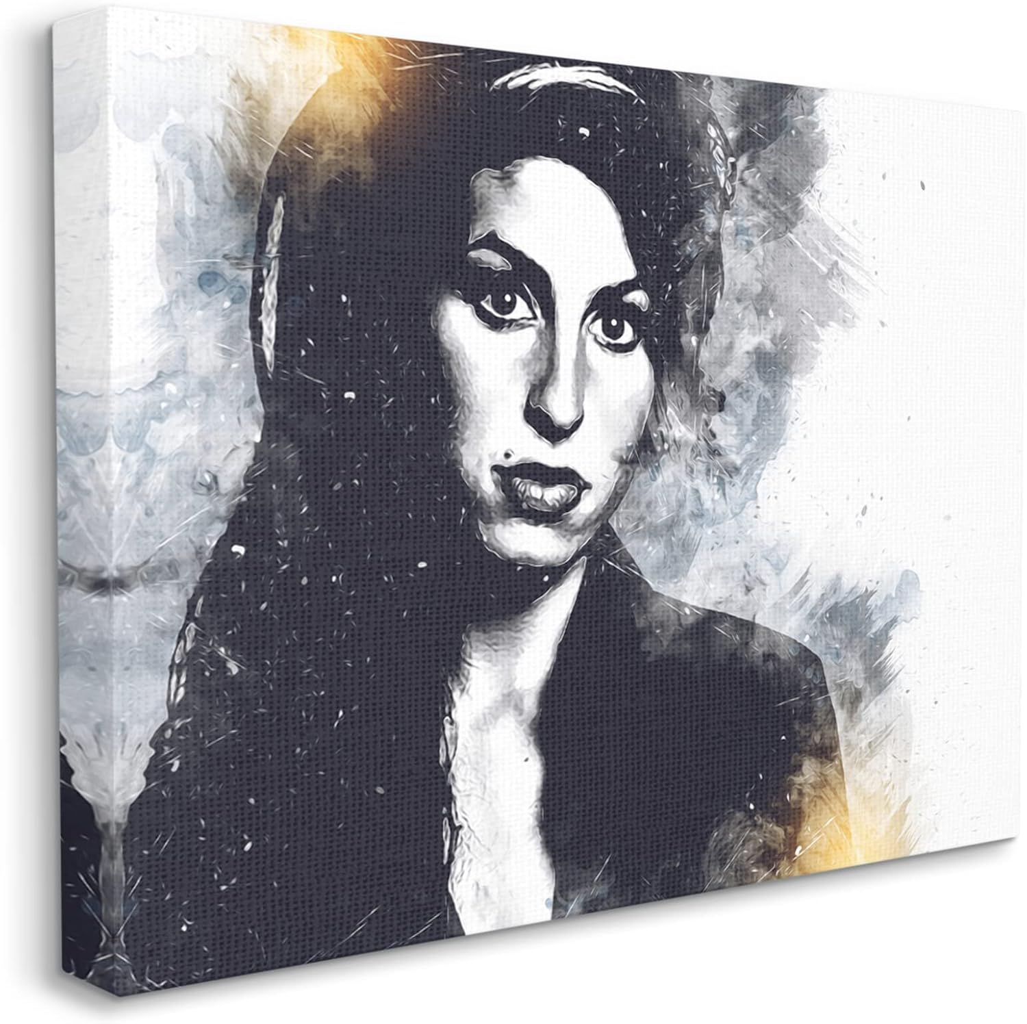 Stupell Industries Amy Winehouse Modern Portrait Bold Eyes Abstract Pattern, Designed by Birch&Ink Canvas Wall Art, 30 x 24, White
