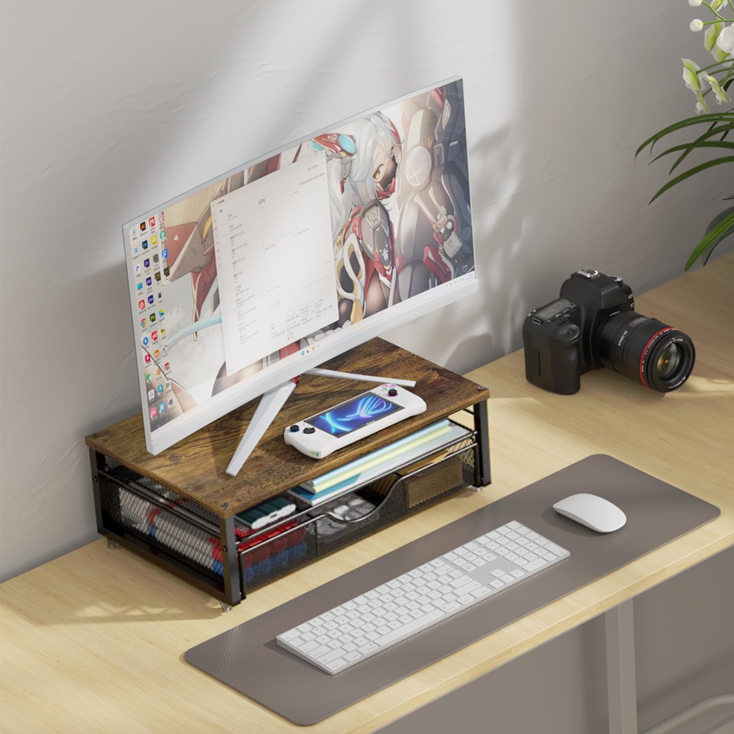 gianotter Computer Monitor Stand Riser with Drawer image 3