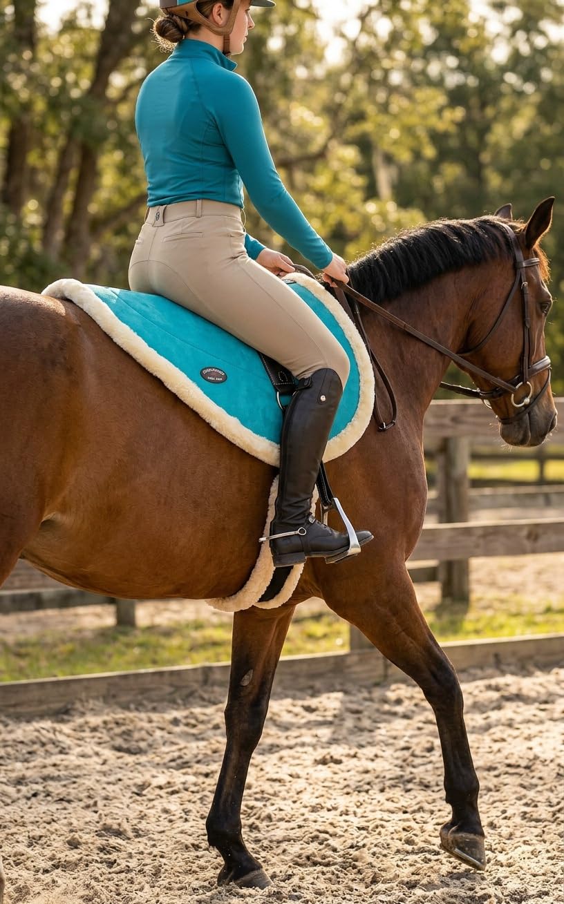 Caballo occidental Inglés silla de montar Piel de ante turquesa Anillo de Thor Equine TEBPS 39139